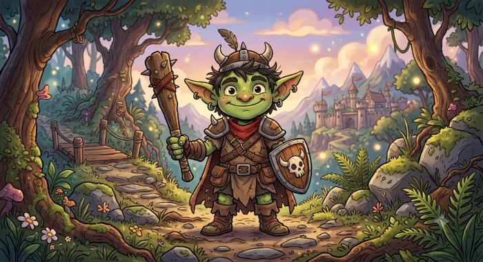 AI-generated goblin character, third one-shot generation, again visually inconsistent with the others
